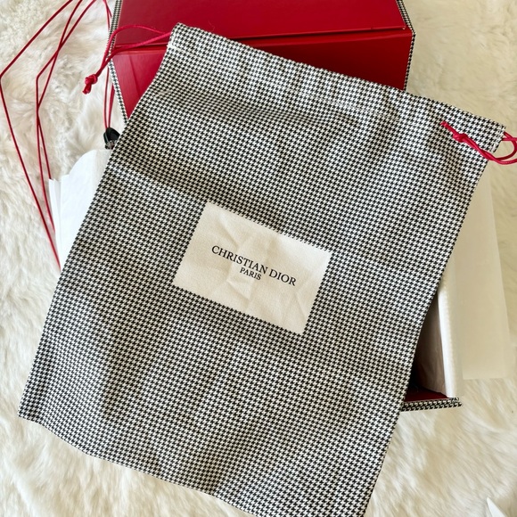 NEW Dior Bundle Houndstooth Gift Box Drawstring Pouch Bag Cosmetic Pillow - Picture 14 of 16